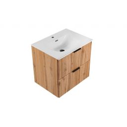 Zestaw Comad Adel Oak umywalka z szafką 60 cm dąb/biały SET -ADO SKY 60 CM