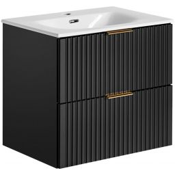 Zestaw Comad Adel Black umywalka z szafką 60 cm czarny/biały (ADELBLACK8260B2S, SKY608099)
