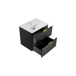 Zestaw Comad Adel Black umywalka z szafką 60 cm czarny/biały (ADELBLACK8260B2S, SKY608099)