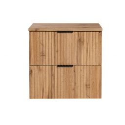 Zestaw Comad Adel Oak szafka 60 cm podumywalkowa wisząca z blatem dąb SET -ADO B 60 CM