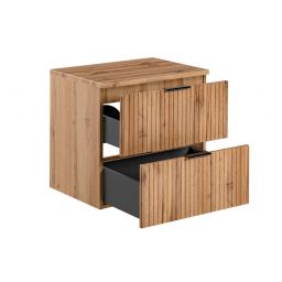 Zestaw Comad Adel Oak szafka 60 cm podumywalkowa wisząca z blatem dąb SET -ADO B 60 CM