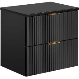 Zestaw Comad Adel Black szafka 60 cm podumywalkowa wisząca z blatem czarny (ADELBLACK8260B2S, ADELBLACK8960B)