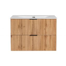 Zestaw Comad Adel Oak umywalka z szafką 80 cm dąb/biały SET -ADO SKY 80 CM