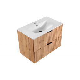 Zestaw Comad Adel Oak umywalka z szafką 80 cm dąb/biały SET -ADO SKY 80 CM