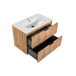 Zestaw Comad Adel Oak umywalka z szafką 80 cm dąb/biały SET -ADO SKY 80 CM