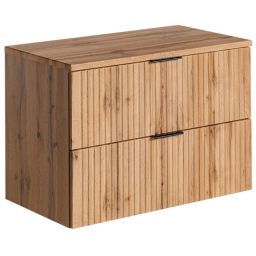 Zestaw Comad Adel Oak szafka 80 cm podumywalkowa wisząca z blatem dąb SET -ADO B 80 CM