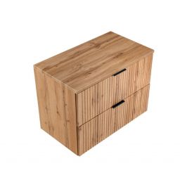 Zestaw Comad Adel Oak szafka 80 cm podumywalkowa wisząca z blatem dąb SET -ADO B 80 CM