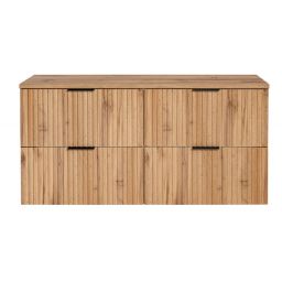Zestaw Comad Adel Oak szafka 120 cm podumywalkowa wisząca z blatem dąb SET -ADO B 120 CM