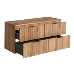 Zestaw Comad Adel Oak szafka 120 cm podumywalkowa wisząca z blatem dąb SET -ADO B 120 CM