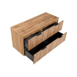 Zestaw Comad Adel Oak szafka 120 cm podumywalkowa wisząca z blatem dąb SET -ADO B 120 CM