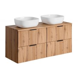 Zestaw Comad Adel Oak umywlka z szafką 120 cm i blatem dąb/biały SET -ADO B 120 CM SMILE 40