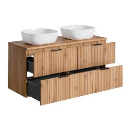 Zestaw Comad Adel Oak umywlka z szafką 120 cm i blatem dąb/biały SET -ADO B 120 CM SMILE 40