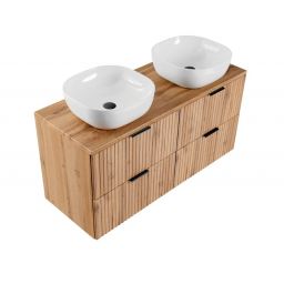 Zestaw Comad Adel Oak umywlka z szafką 120 cm i blatem dąb/biały SET -ADO B 120 CM SMILE 40