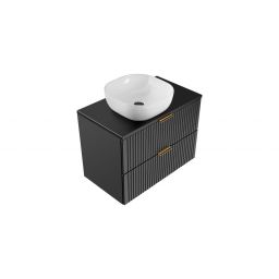 Zestaw Comad Adel Black szafka 80 cm z blatem i umywalką czarny/biały (ADELBLACK8280B2S, ADELBLACK8980B, UM6252SMILE40DP)