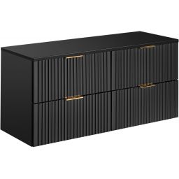 Zestaw Comad Adel Black dwie szafki 60 cm wiszące z blatem meblowym 120 cm czarny mat (ADELBLACK8260B2S, ADELBLACK89120B)