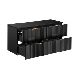 Zestaw Comad Adel Black dwie szafki 60 cm wiszące z blatem meblowym 120 cm czarny mat (ADELBLACK8260B2S, ADELBLACK89120B)