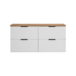 Zestaw Comad Adel White szafka 120 cm podumywalkowa wisząca z blatem biały/dąb SET -ADW B 120 CM