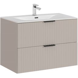 Zestaw Comad Adel Cashmere szafka 80 cm podumywalkowa wisząca kaszmir i umywalka meblowa biała SET-ADC 80CM SKY