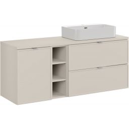 Zestaw Comad Bella Cashmere szafka 140 cm podumywalkowa wisząca kaszmir z blatem i umywalką SET-BC B CASHMERE 140CM UN TRUST WH