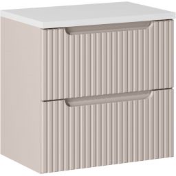 Zestaw Comad Nova Cashmere szafka 60x39x57 cm podumywalkowa wisząca z blatem kaszmir SET-NOC B WHITE 60CM S