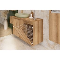 Comad Nova Coast Evoke szafka 40x39x57 cm boczna wisząca z koszem na pranie dąb NOVA COAST EVOKE 81-40-39-1DK