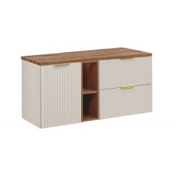 Zestaw Comad Adel Cashmere/Oak szafki 60 cm, 40 cm i 20 cm wiszące kaszmir z blatem 120 cm dąb Wotan SET-ADC B WOTAN 120CM LB