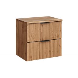 Zestaw Comad Adel Oak szafka 60 cm podumywalkowa wisząca z blatem dąb SET-ADO B NAT WOTAN 60CM