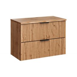 Zestaw Comad Adel Oak szafka 80 cm podumywalkowa wisząca z blatem dąb SET-ADO B NAT WOTAN 80CM