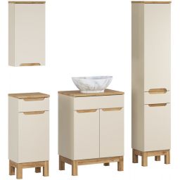 Comad Bali Cashmere zestaw meblowy 60 cm szafka stojąca z umywalką Pati i szafki boczne stojące/wisząca kaszmir/biały  SET-BAC B WOTAN 60CM UN PATI HC LC