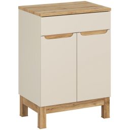 Comad Bali Cashmere zestaw meblowy 60 cm szafka stojąca z blatem kaszmir/dąb SET-BAC B WOTAN 60CM