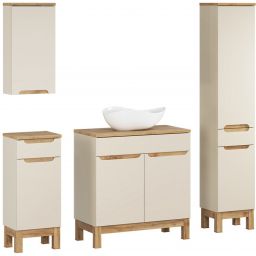 Comad Bali Cashmere zestaw meblowy 80 cm szafka stojąca z umywalką Cloud i szafki boczne stojące/wisząca kaszmir/biały SET-BAC B WOTAN 80CM UN CLOUD HC LC