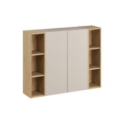 Zestaw Comad Dalia Cashmere dwie szafki boczne górne wiszące i dwa regały boczne kaszmir/dąb SET-DC 2SP 2UR