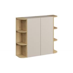 Zestaw Comad Dalia Cashmere dwie szafki boczne górne wiszące i dwa regały boczne kaszmir/dąb SET-DC 2SP 2URSM