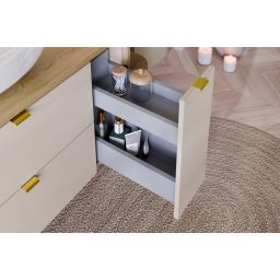 Zestaw Comad Dalia Cashmere szafka 80 cm podumywalkowa i szafka 20 cm boczna cargo z blatem 100 cm kaszmir SET-DC B 100CM LC