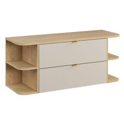 Zestaw Comad Dalia Cashmere szafka 80 cm podumywalkowa i szafki 20+20 cm boczne z blatem 120 cm kaszmir/dąb SET-DC B CREMONA 120CM LRSM