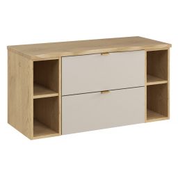 Zestaw Comad Dalia Cashmere szafka 60 cm wisząca z blatem i dwoma regałami 20+20 cm dąb/kaszmir SET-DC B NAT CREMONA 100CM