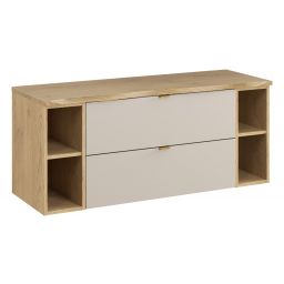 Zestaw Dalia Cashmere szafka 80 cm podumywalkowa i dwa regały 20+20 cm z blatem 120 cm dąb/kaszmir SET-DC B NAT CREMONA 120CM