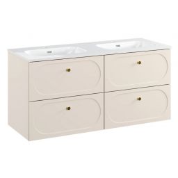 Zestaw Comad Donna Sand umywalka 121 cm z dwiema szafkami 60 cm beż piaskowy SET-DS 120CM UM FLY
