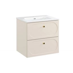 Zestaw Comad Donna Sand szafka 60 cm wisząca beż piaskowy z umywalką Fly meblową białą SET-DS 60CM UM FLY