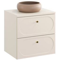 Zestaw Comad Donna Sand umywalka z szafką 60 cm nablatowa okrągła beż piaskowy SET-DS B SAND 60CM UN WIKI MC
