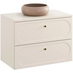 Zestaw Comad Donna Sand umywalka z szafką 80 cm nablatowa okrągła beż piaskowy SET-DS B SAND 80CM UN WIKI MC