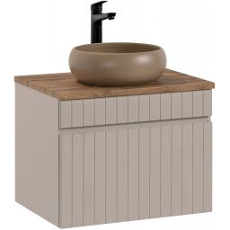 Zestaw Comad Iconic Cashmere szafka z blatem 60 cm wisząca kaszmir i umywalka Wiki beżowa SET - ICC B 60 CM WIKI-MC