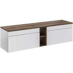 Zestaw Comad Iconic White szafka 80x45,6 cm podumywalkowa wisząca z blatem i regałem biały SET ICW-B 180 CM