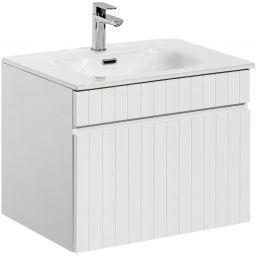 Zestaw Comad Iconic White szafka 60x45,6 cm podumywalkowa wisząca z umywalką biały SET ICW-SKY 60CM