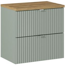 Comad Line Reed Green szafka 60 cm podumywalkowa wisząca z blatem zielona SET-LRG B OAK 60CM S