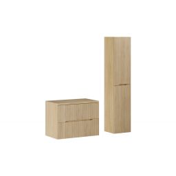 Zestaw Comad Nordic Cremona szafka 80 cm podumywalkowa wisząca z blatem wisząca i szafka boczna wysoka dąb SET-NC B CREMONA 80CM HC