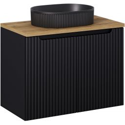 Comad Nova Black szafka 80 cm podumywalkowa wisząca z umywalką czarna SET-NOB B OAK 80CM D UN BEYOND 5 BM
