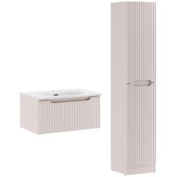 Zestaw Comad Nova Cashmere szafka 60 cm podumywalkowa wisząca z umywalką meblową Sky i szafką wysoką 180,5 cm kaszmir SET-NOC 60CM 1S SKY 3 HCLB