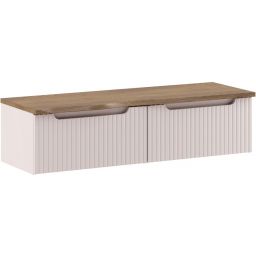 Zestaw Comad Nova Cashmere szafki 60 cm podumywalkowe wiszące z blatem kaszmir/dąb SET-NOC B CASHMERE 120CM 1S