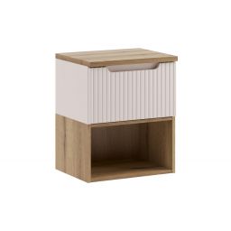 Zestaw Comad Nova Cashmere szafka podumywalkowa wisząca 50 cm z blatem i regałem kaszmir/dąb SET-NOC B OAK 50CM 1S LR